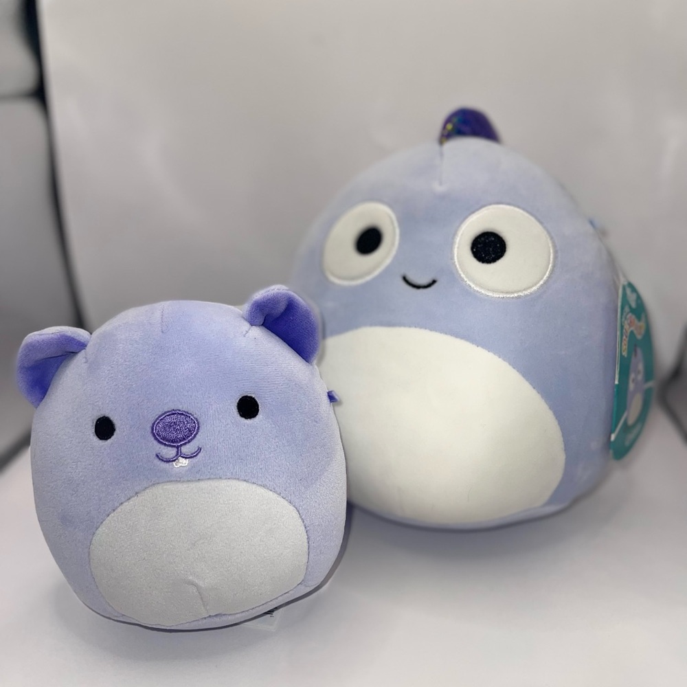 Squishmallow Set of 2 Set - Beaver and Fish